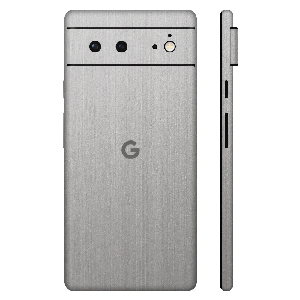 Pixel6 Pro Silver Brushed Metal Full Surface Cover